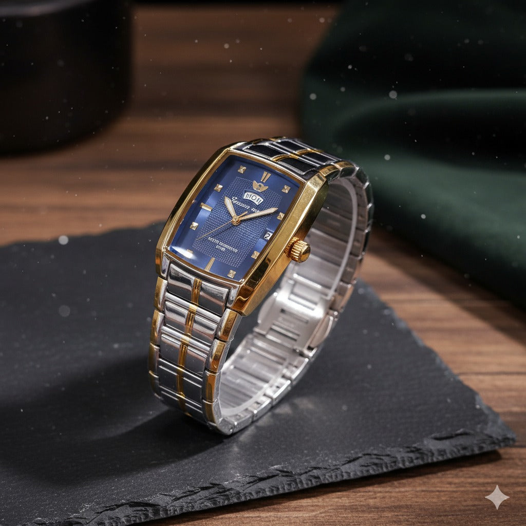 Winner Blue Royal Edition Luxury Wrist Watch for Men (Two-Tone Steel & Gold)