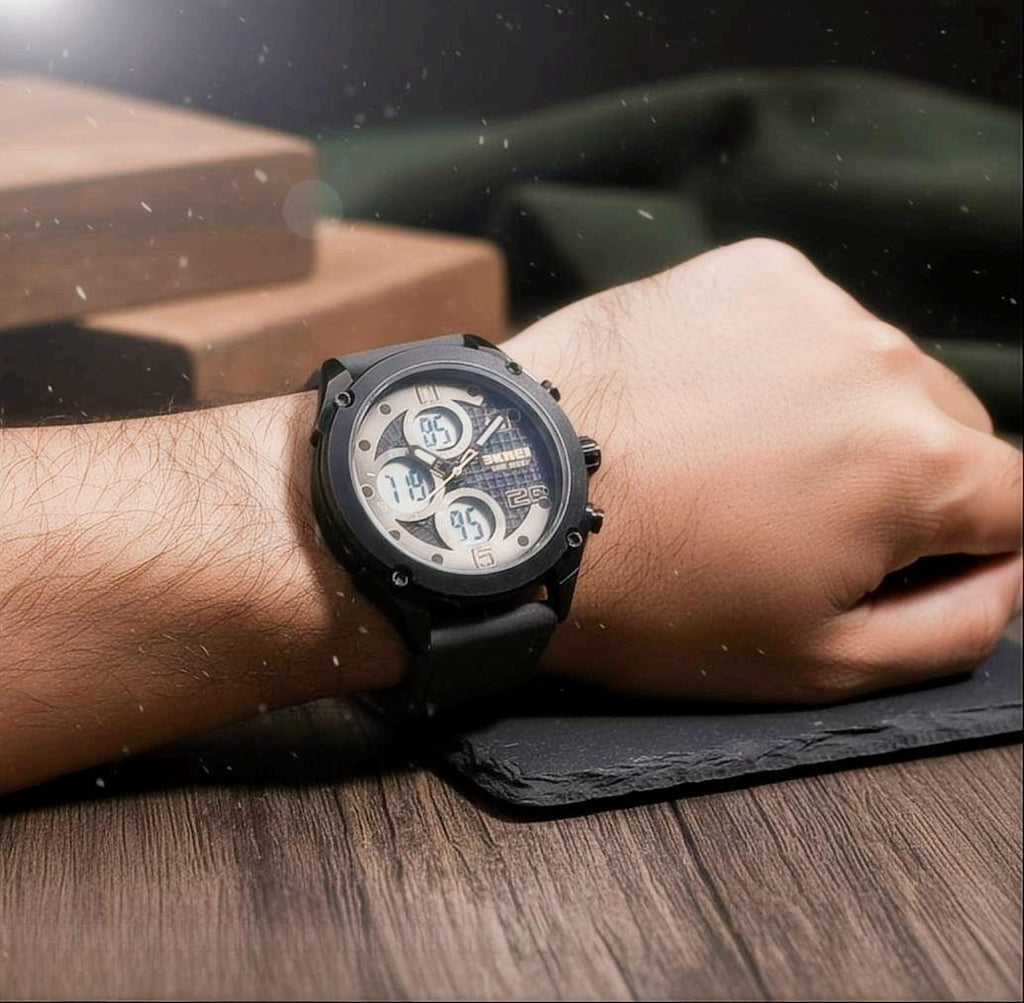 Skmei 20C Dual Display Sports Watch (Analog-Digital, Waterproof, Black)
