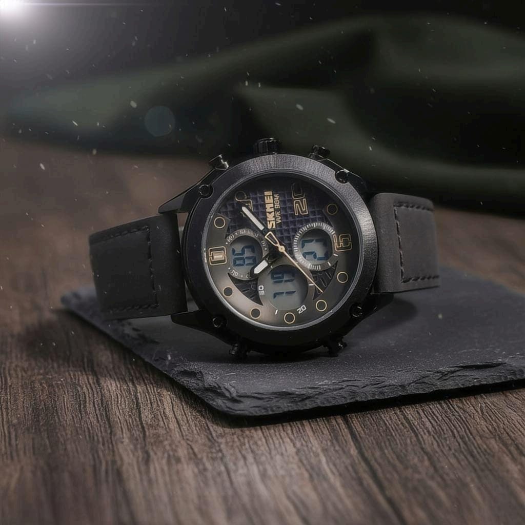 Skmei 20C Dual Display Sports Watch (Analog-Digital, Waterproof, Black)